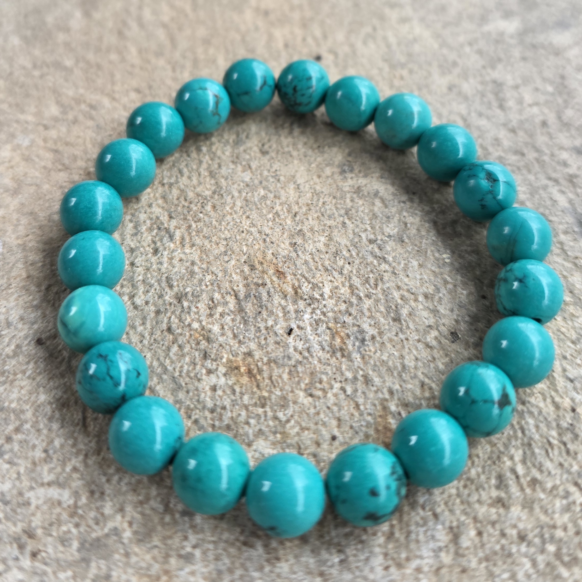 8mm Turquoise Stretch Bracelet – Available in Multiple Sizes