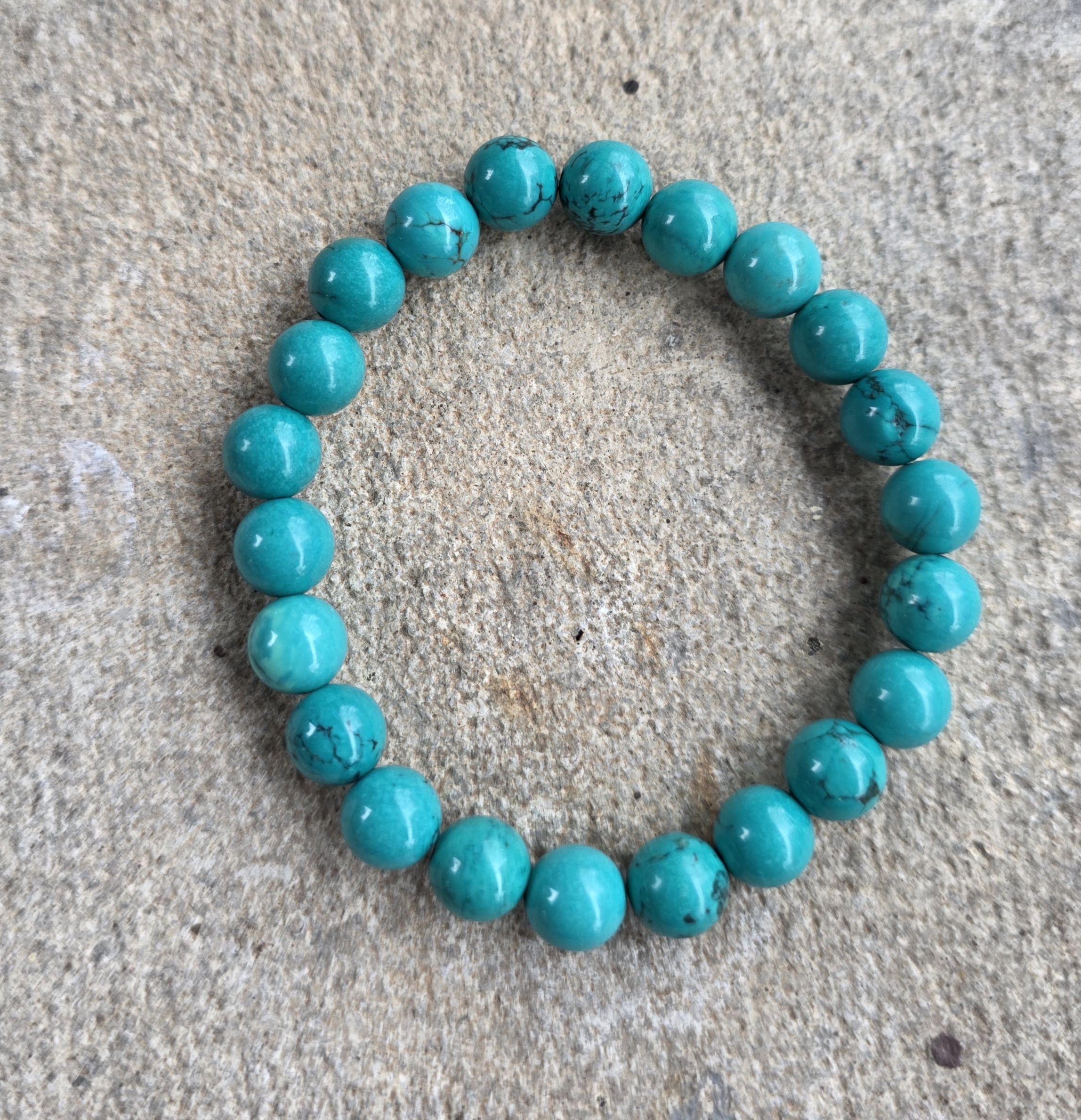 8mm Turquoise Stretch Bracelet – Available in Multiple Sizes - Image 2